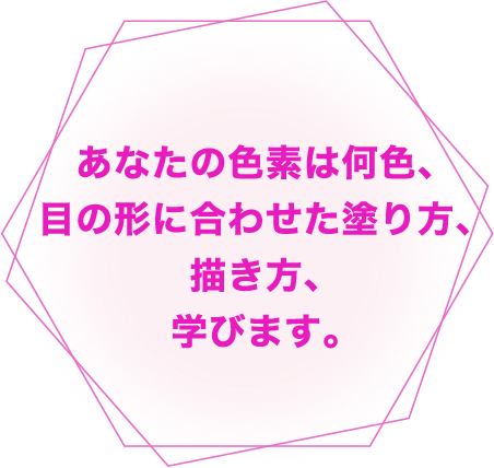 あなたの色素は何色、目の形に合わせた塗り方、描き方、学びます。